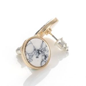 BNWOT White & gold marble earrings